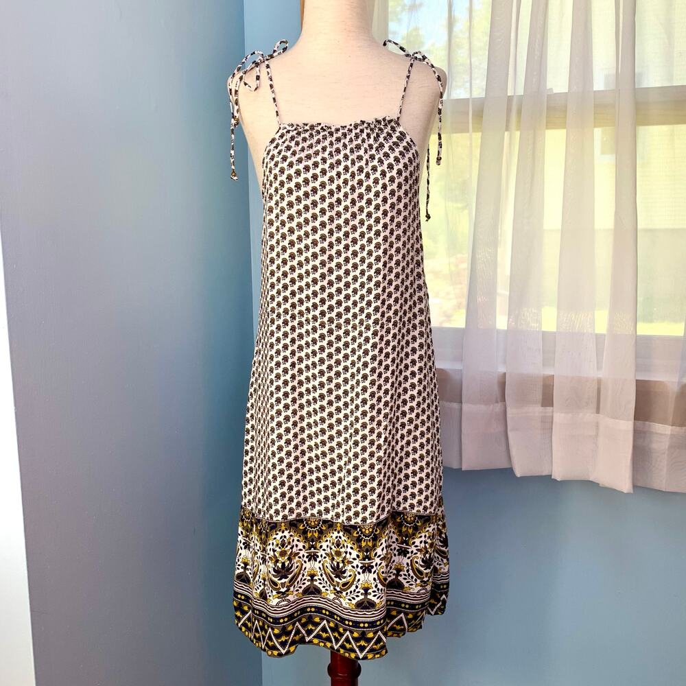 Faithfull the Brand Floral Print Tie Shoulder Dress